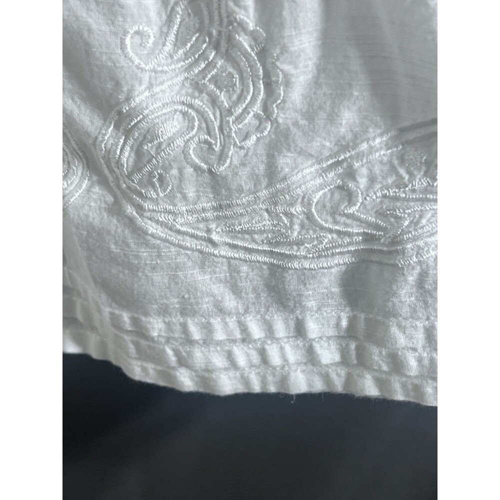 O’Neill Dress White M Tie Embroidered Festival Beach Boho Cowgirl Flowy Cotton - Picture 6 of 10